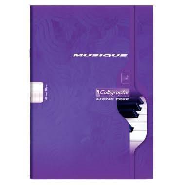 Cahier musique et chant 21x29,7 cm. 48 pages ( 24 pages seyes 24 pages portées). 70g, Calligraphe - Ma Rentrée Facile
