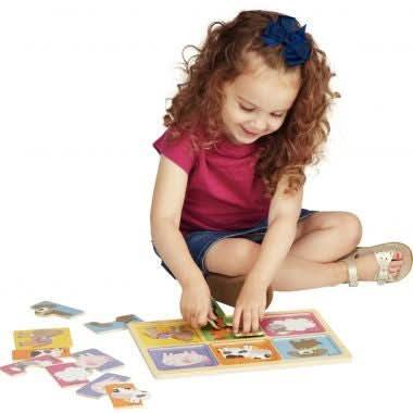 Planche de 6 puzzles 2 pièces en bois, la ferme, Melissa & Doug - Ma Rentrée Facile