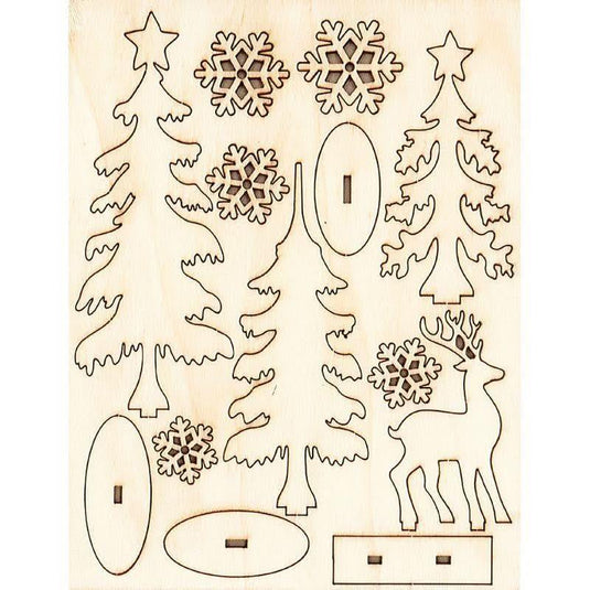 Planche décor forêt de Noël en bois - Ma Rentrée Facile