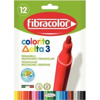 Pochette 12 feutres triangulaire Fibracolor delta 3 - Ma Rentrée Facile