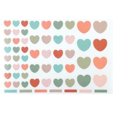 Pochette 624 gommettes coeurs couleur nordique - Ma Rentrée Facile