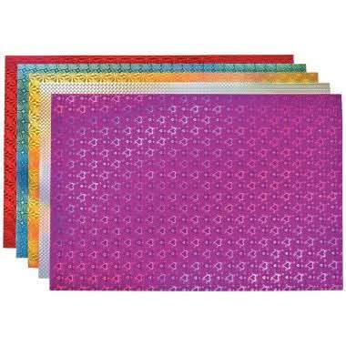 Pochette de 10 feuilles carton holographique assorties, 35x50cm, 195g - Ma Rentrée Facile