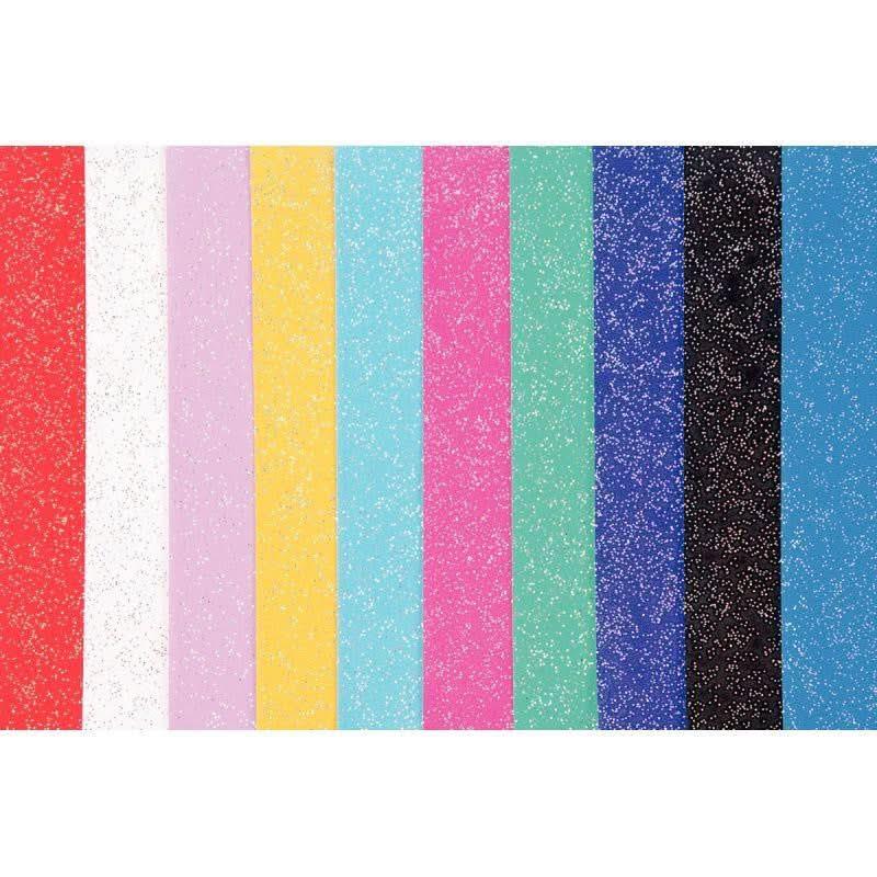 Pochette de 10 feuilles de papier pailleté 23x33 cm, 70g, 10 assortis - Ma Rentrée Facile