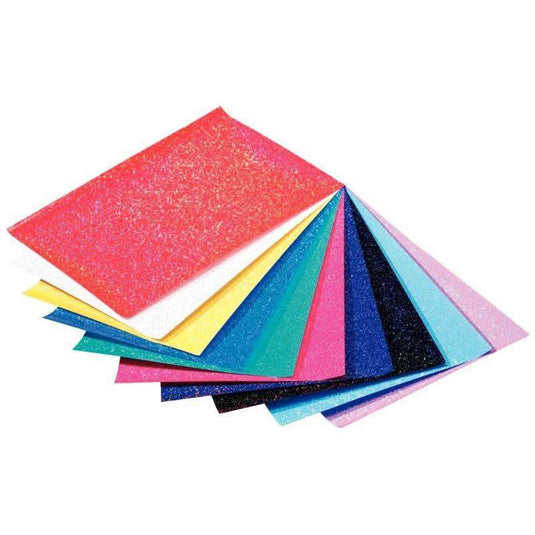 Pochette de 10 feuilles de papier pailleté 23x33 cm, 70g, 10 assortis - Ma Rentrée Facile