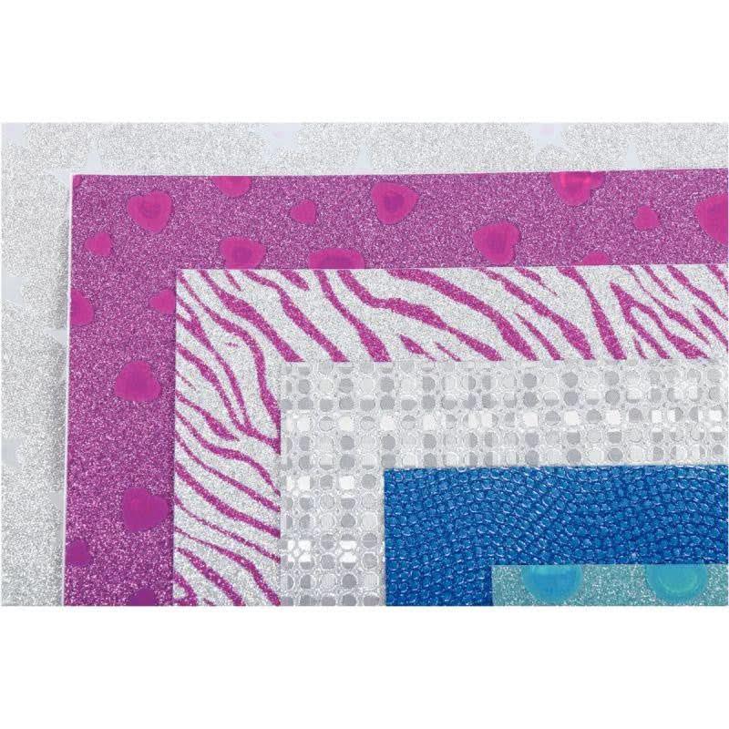 Pochette de 10 feuilles pailletées holographiques adhesives,21x29,7cm - Ma Rentrée Facile