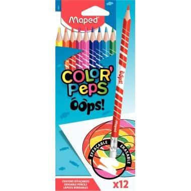 Pochette de 12 crayons de couleur Oops effaçables - Ma Rentrée Facile