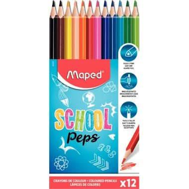 Pochette de 12 crayons de couleur School'Peps - Ma Rentrée Facile