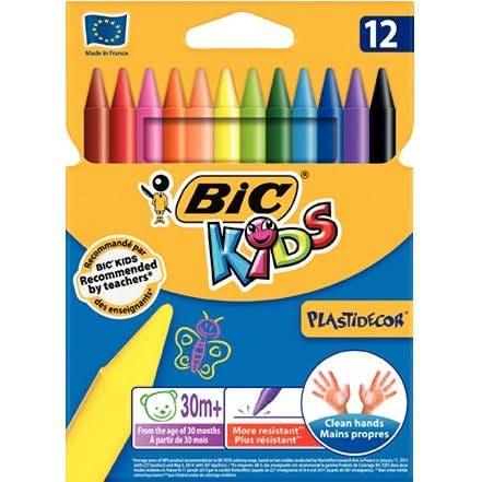 Pochette de 12 crayons Bic Kids Plastidécor forme ronde - Ma Rentrée Facile