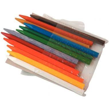 Pochette de 12 crayons plastique forme hexagonale couleurs assorties - Ma Rentrée Facile