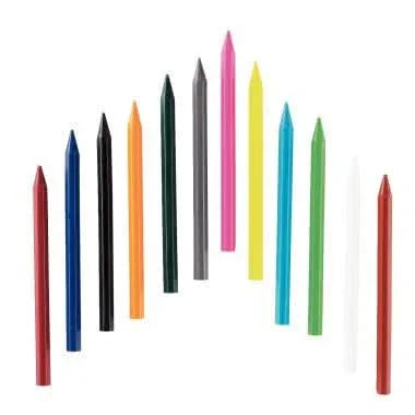 Pochette de 12 crayons plastique forme hexagonale couleurs assorties - Ma Rentrée Facile