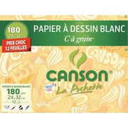 Pochette de 12 feuilles à dessin C à grain 180 g, format 24x32 cm CANSON - Ma Rentrée Facile