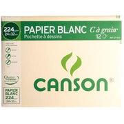 Pochette de 12 feuilles à dessin C à grain 224 g, format 24x32 cm CANSON - Ma Rentrée Facile