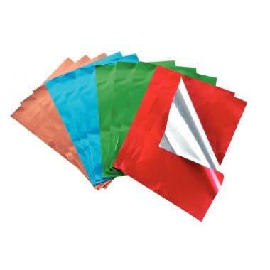 Pochette de 12 feuilles de métal à repousser en aluminium, 21x30cm couleurs assorties - Ma Rentrée Facile
