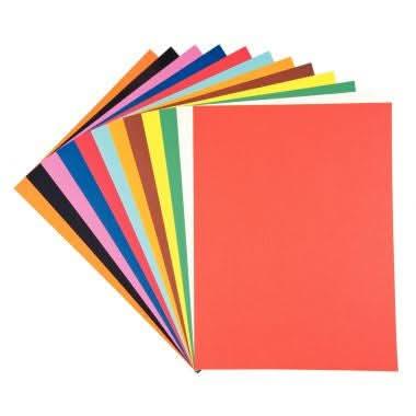 Pochette de 12 feuilles papier dessin 160g couleur format 24x32 cm teintes vives assorties - Ma Rentrée Facile