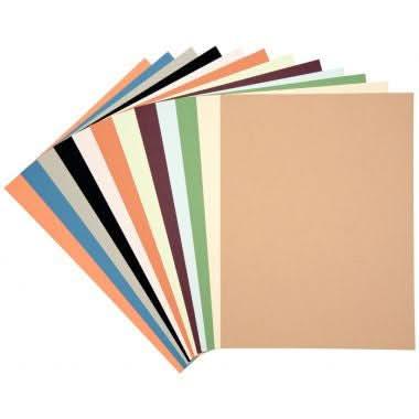 Pochette de 12 feuilles papier dessin 24x32 cm 160 g teintes pastels assorties et noir - Ma Rentrée Facile