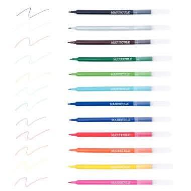 Pochette de 12 feutres pointe fine Majuscule - Ma Rentrée Facile