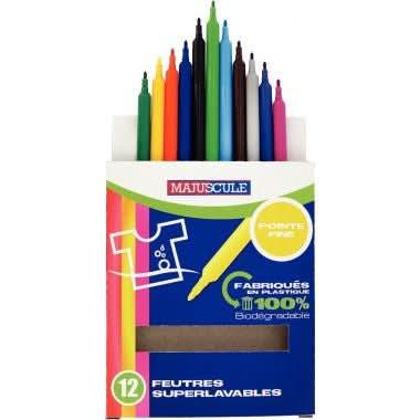 Pochette de 12 feutres pointe fine Majuscule - Ma Rentrée Facile
