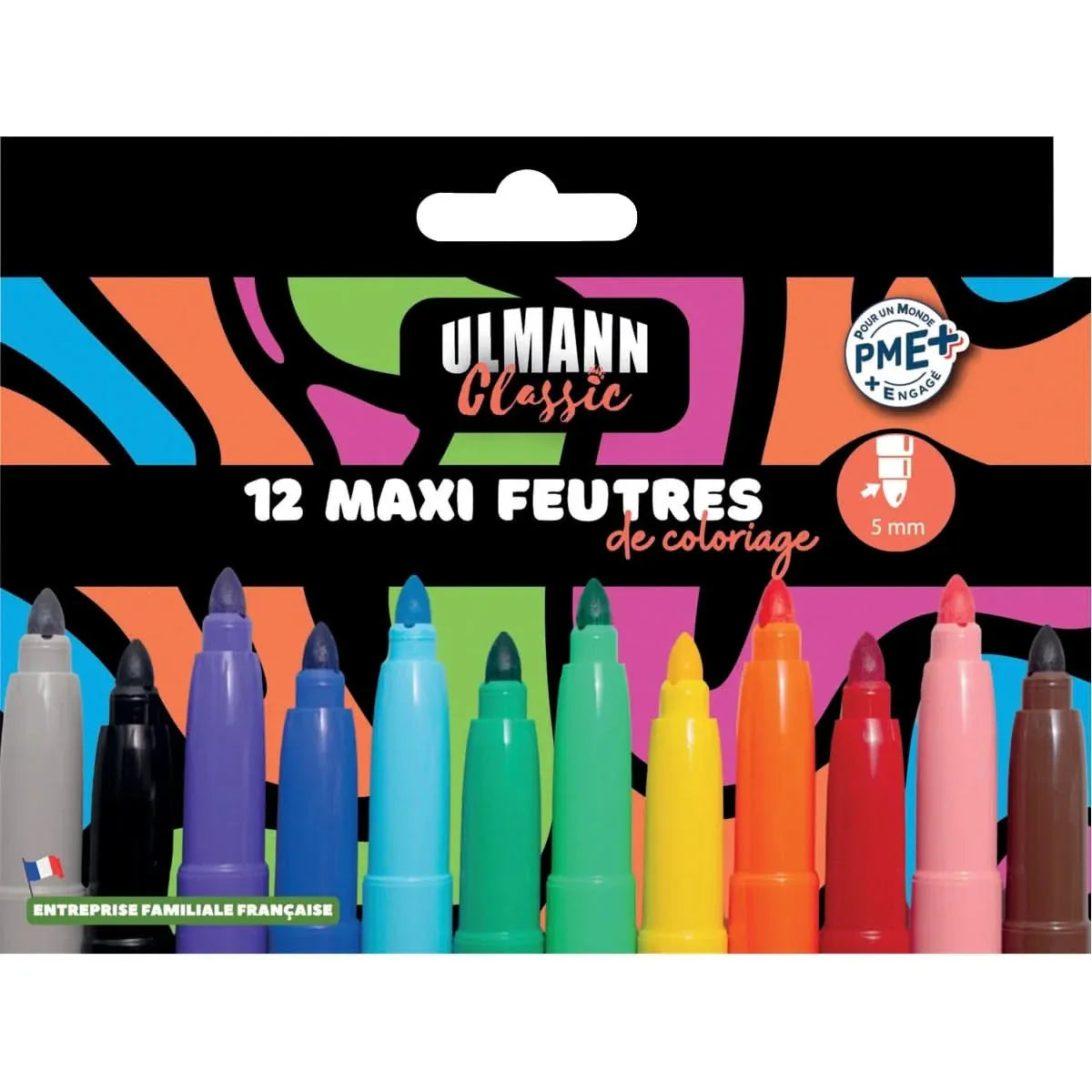 Pochette de 12 feutres pointe large - Ma Rentrée Facile