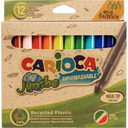Pochette de 12 feutres pointe large écologique Carioca Éco family Jumbo - Ma Rentrée Facile