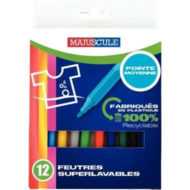 Pochette de 12 feutres pointe moyenne Majuscule - Ma Rentrée Facile