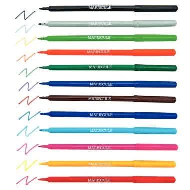 Pochette de 12 feutres pointe moyenne Majuscule - Ma Rentrée Facile