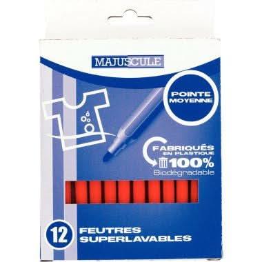 Pochette de 12 feutres pointe moyenne orange Majuscule - Ma Rentrée Facile