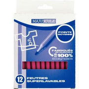 Pochette de 12 feutres pointe moyenne rose Majuscule - Ma Rentrée Facile