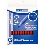 Pochette de 12 feutres pointe moyenne rouge Majuscule - Ma Rentrée Facile