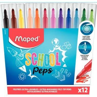Pochette de 12 feutres School'Peps - Ma Rentrée Facile