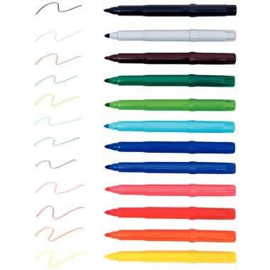 Pochette de 12 maxi feutres pointe large Majuscule - Ma Rentrée Facile