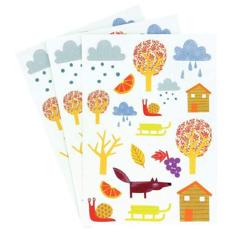 Pochette de 123 maxi gommettes "Les 4 saisons", adhésives repositionnables - Ma Rentrée Facile