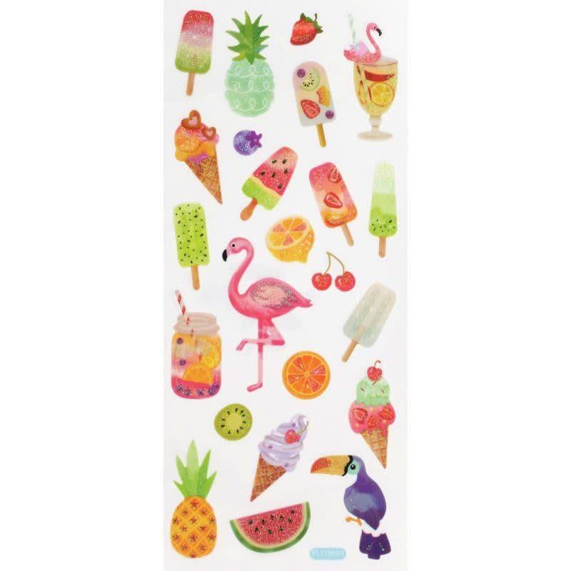 Pochette de 129 stickers scintillants thème fun, 5 planches - Ma Rentrée Facile