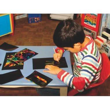 Pochette de 30 feuilles à gratter arc-en-ciel, 10x15cm - Ma Rentrée Facile