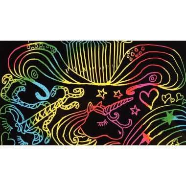 Pochette de 30 feuilles à gratter arc-en-ciel, 10x15cm - Ma Rentrée Facile