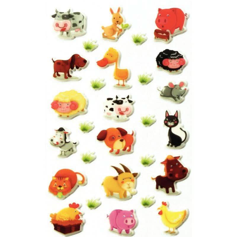 Pochette de 195 stickers déco 3D cooky thème animaux - Ma Rentrée Facile