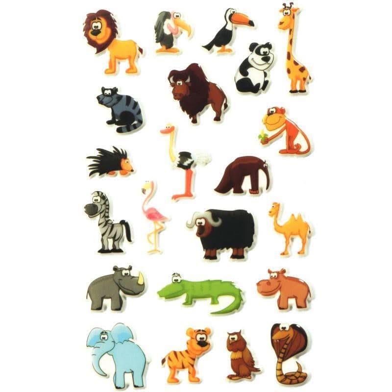 Pochette de 195 stickers déco 3D cooky thème animaux - Ma Rentrée Facile