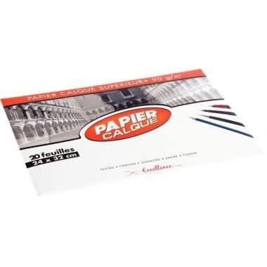Pochette de 20 feuilles papier calque uni, 90g, 24x32 cm EXCELLENCE - Ma Rentrée Facile