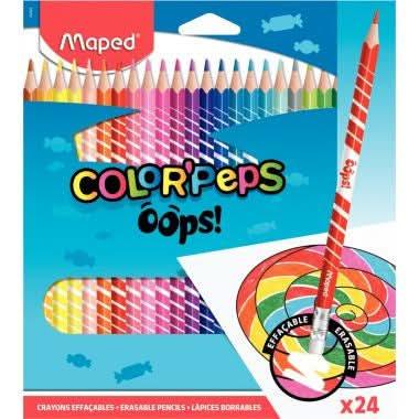 Pochette de 24 crayons de couleur Oops effaçable - Ma Rentrée Facile