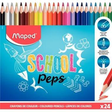 Pochette de 24 crayons de couleur School'Peps - Ma Rentrée Facile