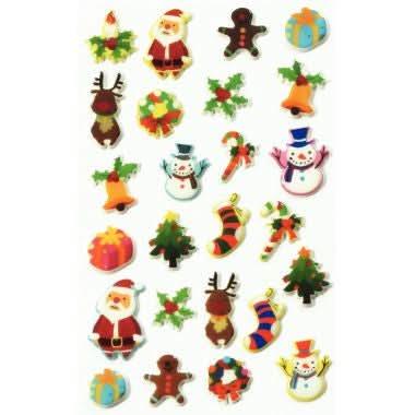 Pochette de 250 stickers déco 3D cooky thème Noël - Ma Rentrée Facile