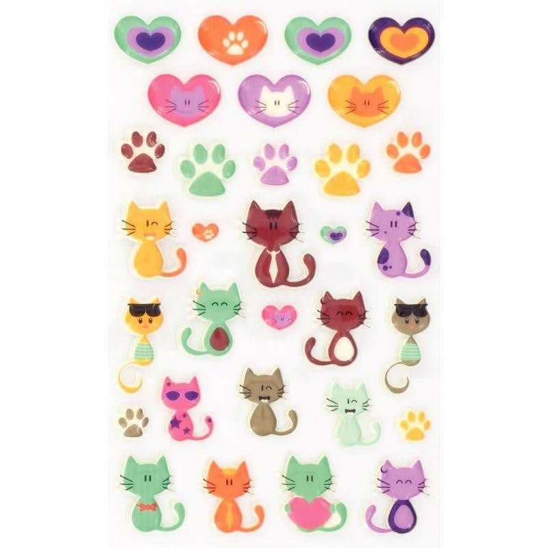 Pochette de 294 stickers déco 3D cooky thème fantaisie, 8 planches - Ma Rentrée Facile