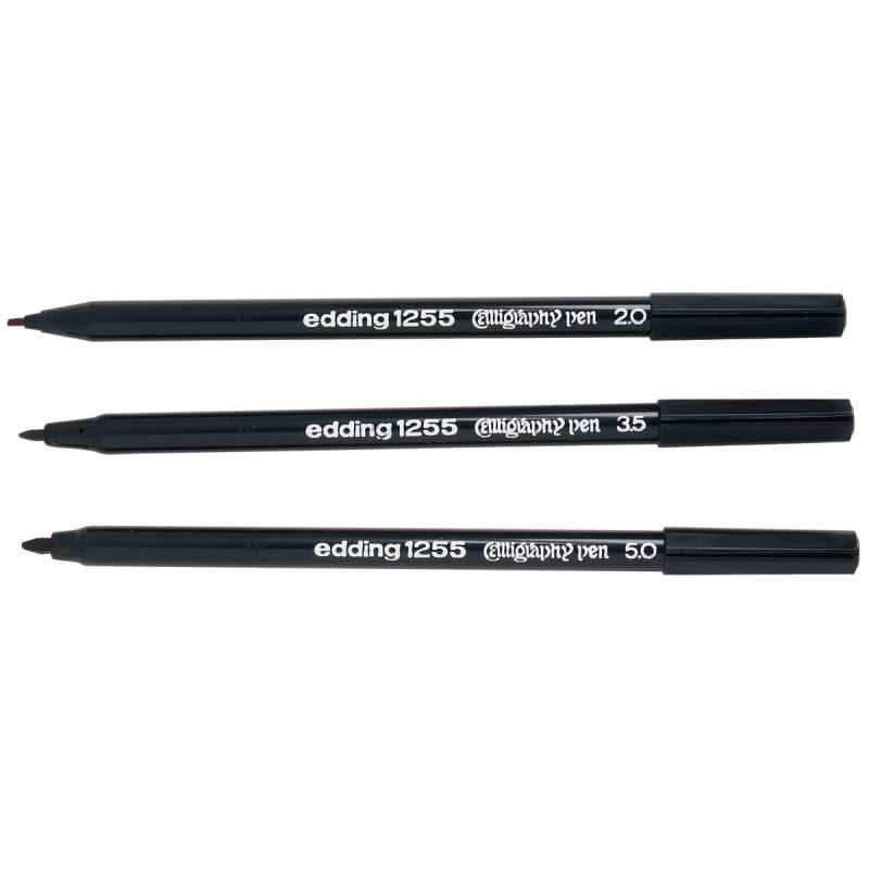 Pochette de 3 feutres de calligraphie pointe biseautée noir - Ma Rentrée Facile