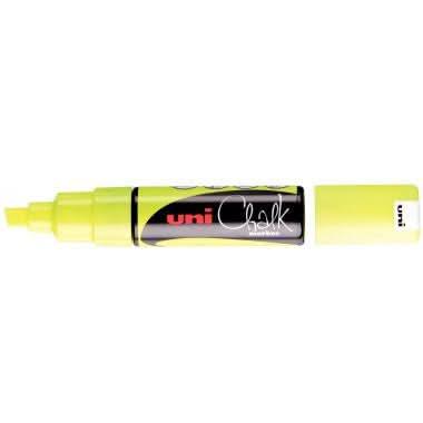 Pochette de 3 marqueurs craie Chalk pointe biseauté 8mm assortis blanc et jaune fluo - Ma Rentrée Facile