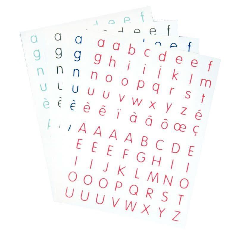 Pochette de 320 gommettes adhésives Alphabet 4 couleurs assorties - Ma Rentrée Facile