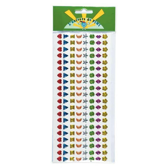 Pochette de 320 pierres Époxy adhésives formes géométriques couleurs assorties - Ma Rentrée Facile