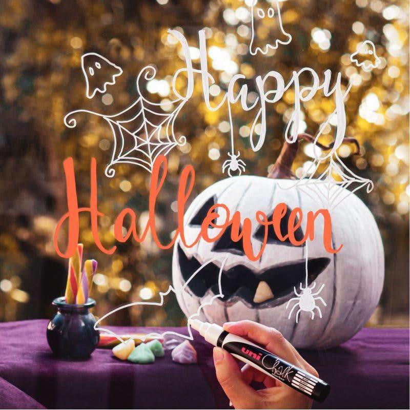 Pochette de 4 marqueurs craie Chalk pointe ogive Marker Halloween - Ma Rentrée Facile