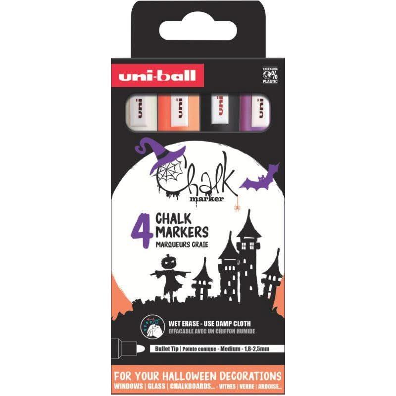 Pochette de 4 marqueurs craie Chalk pointe ogive Marker Halloween - Ma Rentrée Facile