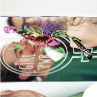 Pochette de 4 marqueurs craie Chalk pointe biseauté 8mm assortis - Ma Rentrée Facile