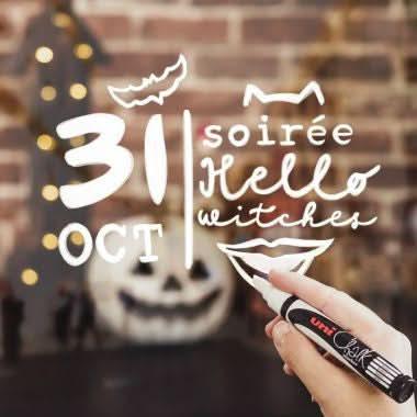 Pochette de 4 marqueurs craie Chalk pointe biseauté 8mm fluos et violet - Ma Rentrée Facile