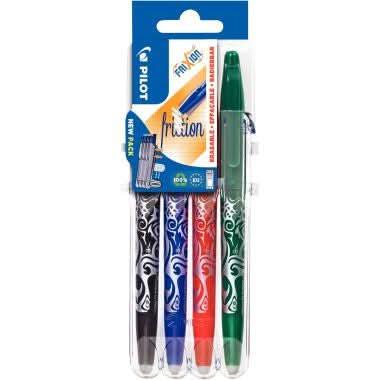 Pochette de 4 rollers effaçables Frixion Ball pointe moyenne assortis - Ma Rentrée Facile